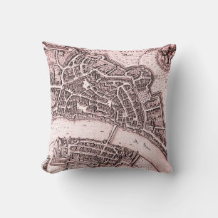 Vintage map of Basel (1642) Cushion
