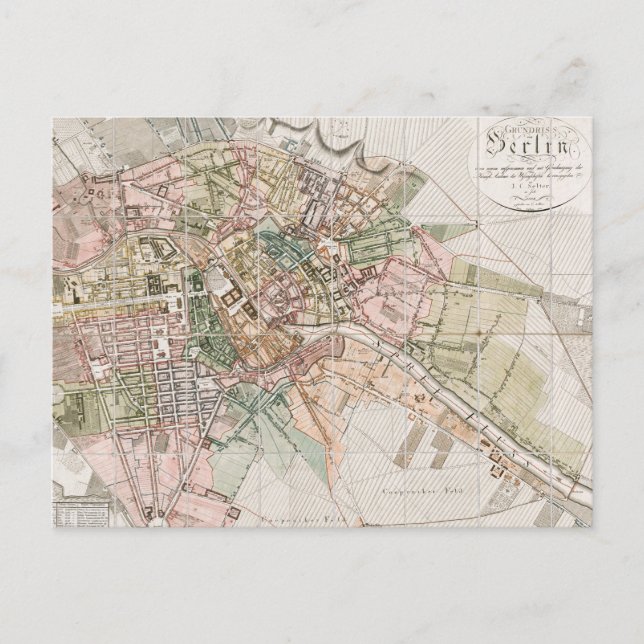 Vintage Map of Berlin (1811) Postcard (Front)