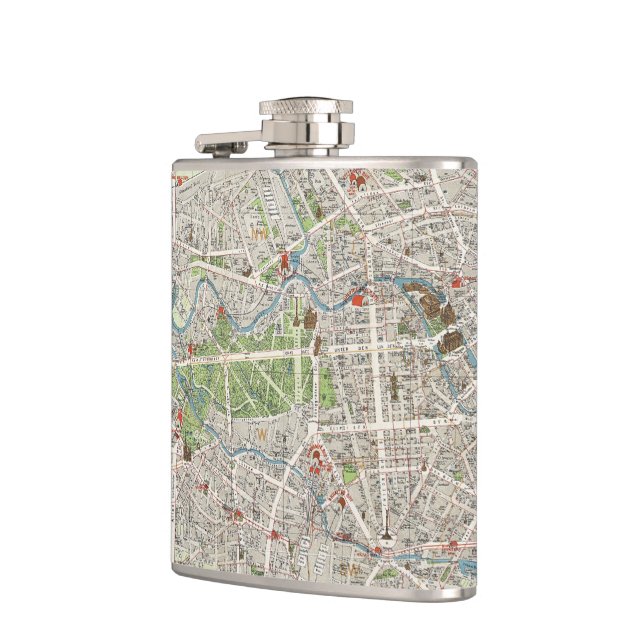 Vintage Map of Berlin Germany (1905) Hip Flask (Left)