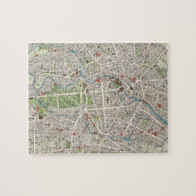 Vintage Map of Berlin Germany (1905) Jigsaw Puzzle (Horizontal)