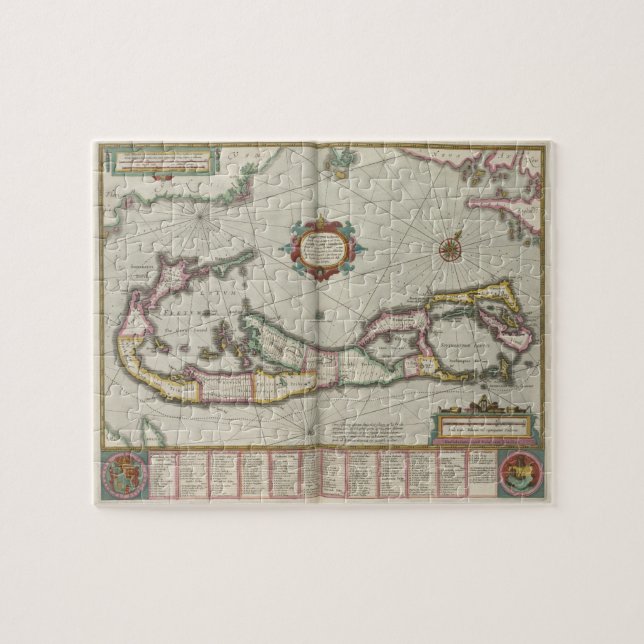 Vintage Map of Bermuda (1638) Jigsaw Puzzle (Horizontal)