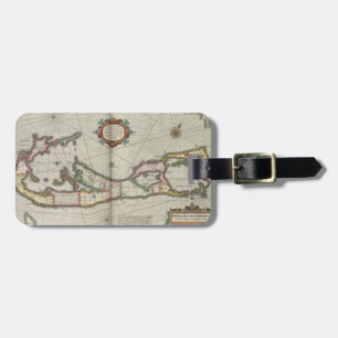 Vintage Map of Bermuda (1638) Luggage Tag