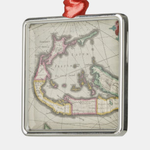 Vintage Map of Bermuda (1638) Metal Tree Decoration