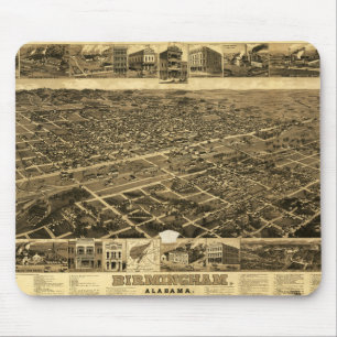Vintage Map of Birmingham, Alabama (1885) Mouse Pad