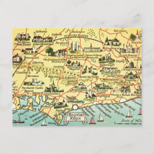 Vintage Map of Bognor England Mug Postcard
