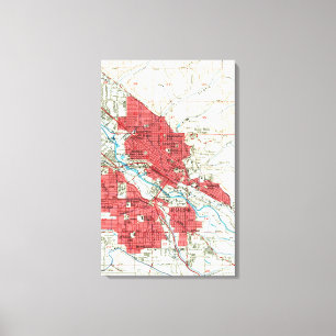 Vintage Map of Boise Idaho (1954) Canvas Print