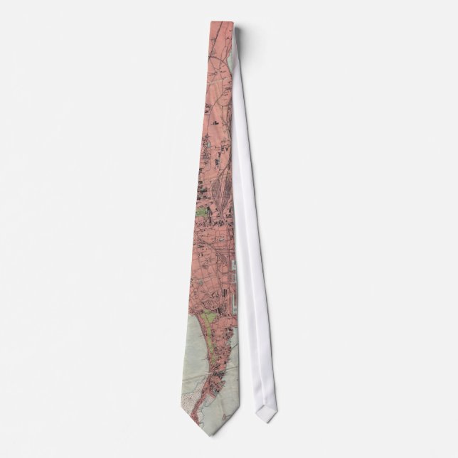 Vintage Map of Bombay India (1895) Tie (Front)