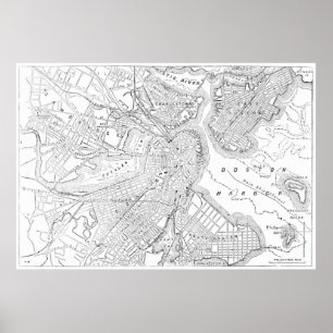 Vintage Map of Boston (1878) Poster