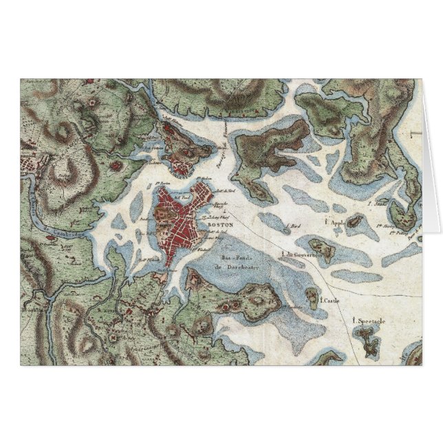 Vintage Map of Boston Harbour (1807) (Front Horizontal)