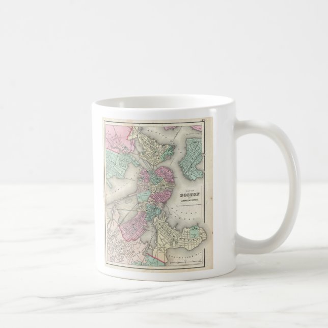Vintage Map of Boston Harbour (1857) Coffee Mug (Right)
