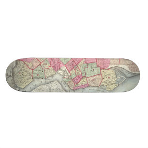 Vintage Map of Brooklyn (1868) Skateboard