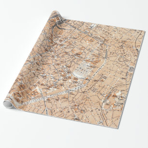Vintage Map of Brussels (1905) Wrapping Paper