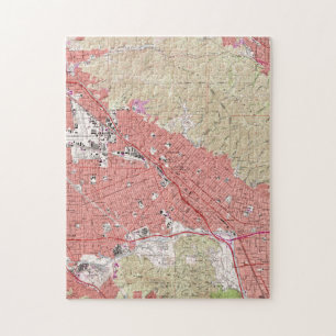 Vintage Map of Burbank California (1966) Jigsaw Puzzle
