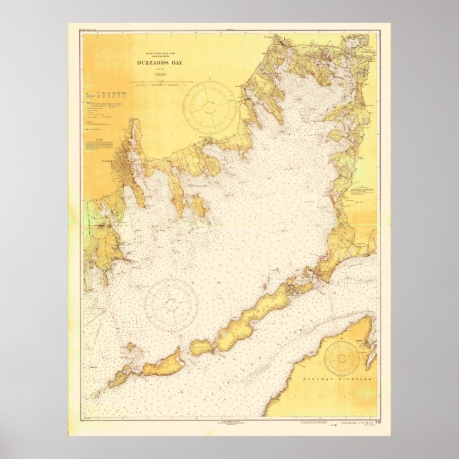 Vintage Map of Buzzards Bay (1933) Poster (Front)