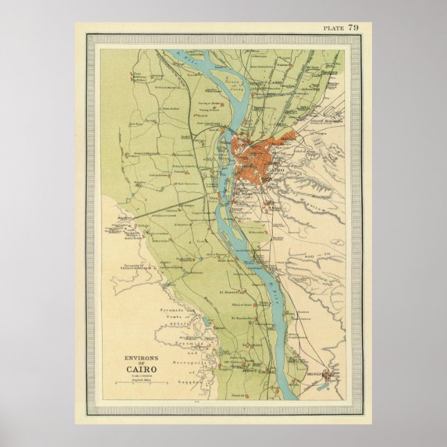Vintage Map of Cairo Egypt (1822) Poster (Front)