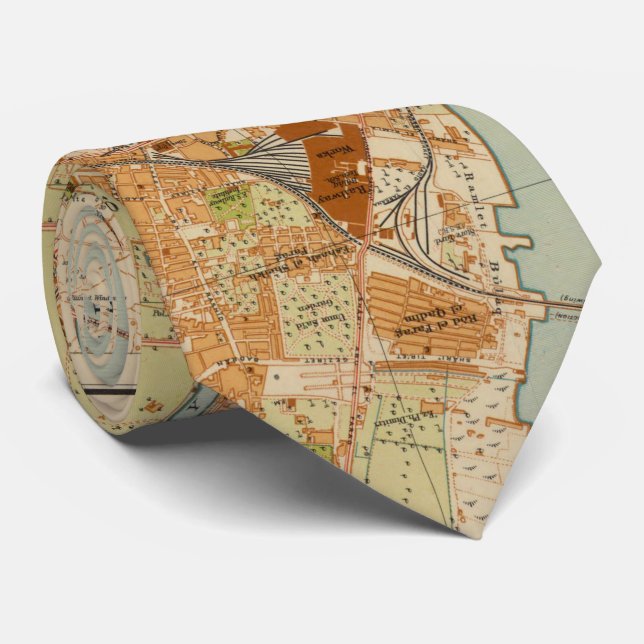 Vintage Map of Cairo Egypt (1920) Tie (Rolled)