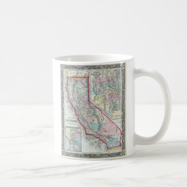 Vintage Map of California (1860) Coffee Mug (Right)