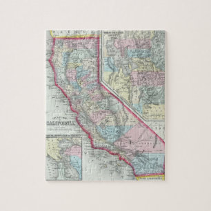 Vintage Map of California (1860) Jigsaw Puzzle