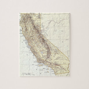 Vintage Map of California (1878) Jigsaw Puzzle