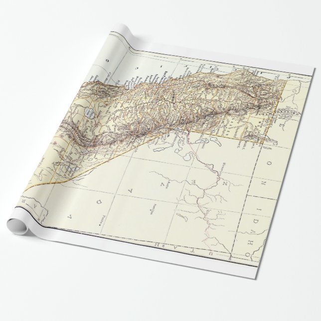 Vintage Map of California (1878) Wrapping Paper (Unrolled)