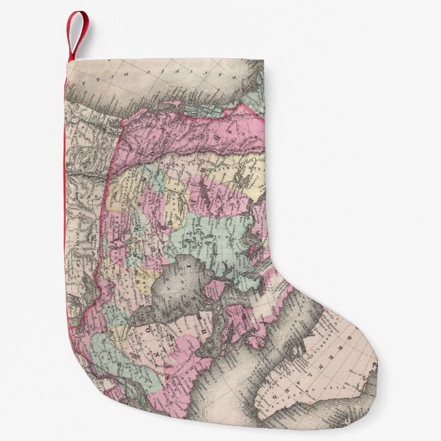 Vintage Map of Canada (1857) Small Christmas Stocking (Front)