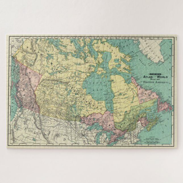 Vintage Map of Canada (1897) Jigsaw Puzzle (Horizontal)