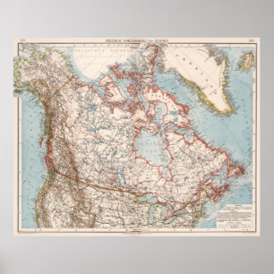 Vintage Map of Canada (1905) Poster