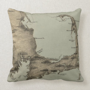 Vintage Map of Cape Cod (1885) Cushion