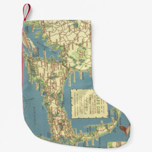 Vintage Map of Cape Cod (1940) Small Christmas Stocking