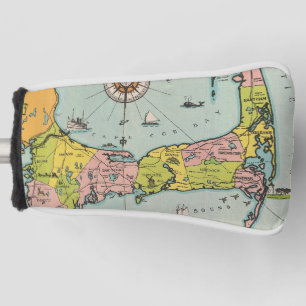 Vintage Map of Cape Cod Golf Head Cover