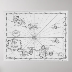 Vintage Map of Cape Verde (1746) Poster