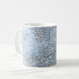 Vintage Map of Central England Irish Sea Travel Coffee Mug