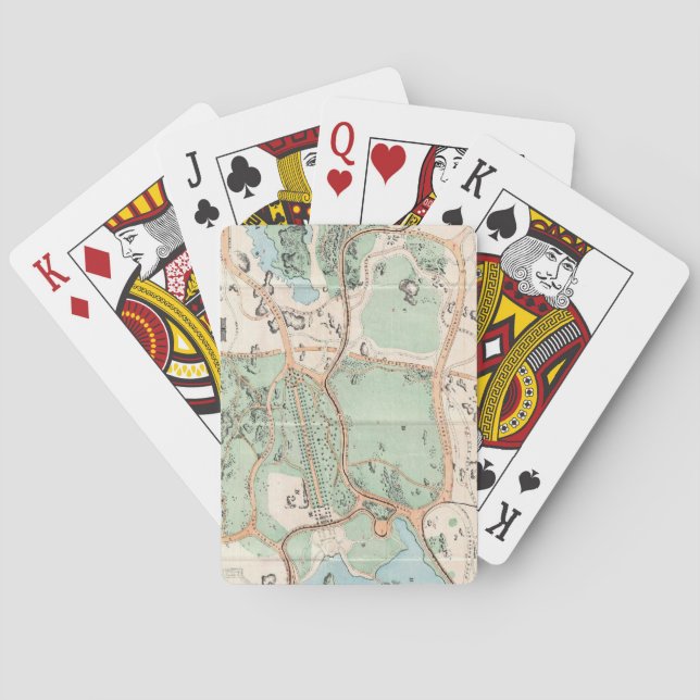 Vintage Map of Central Park (1860) Playing Cards (Back)
