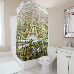 Vintage map of Central Park, New York, 1873 Shower Curtain