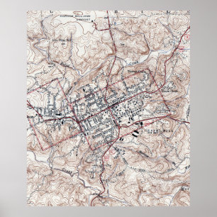 Vintage Map of Chapel Hill North Carolina (1946) Poster