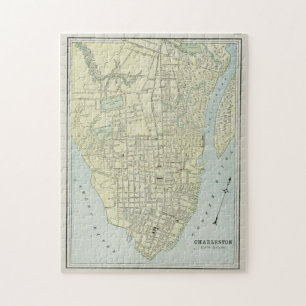 Vintage Map of Charleston SC (1901) Jigsaw Puzzle