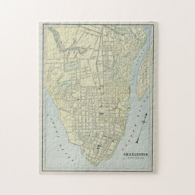 Vintage Map of Charleston SC (1901) Jigsaw Puzzle (Vertical)