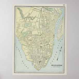Vintage Map of Charleston SC (1901) Poster