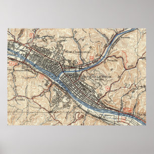 Vintage Map of Charleston West Virginia (1931) Poster