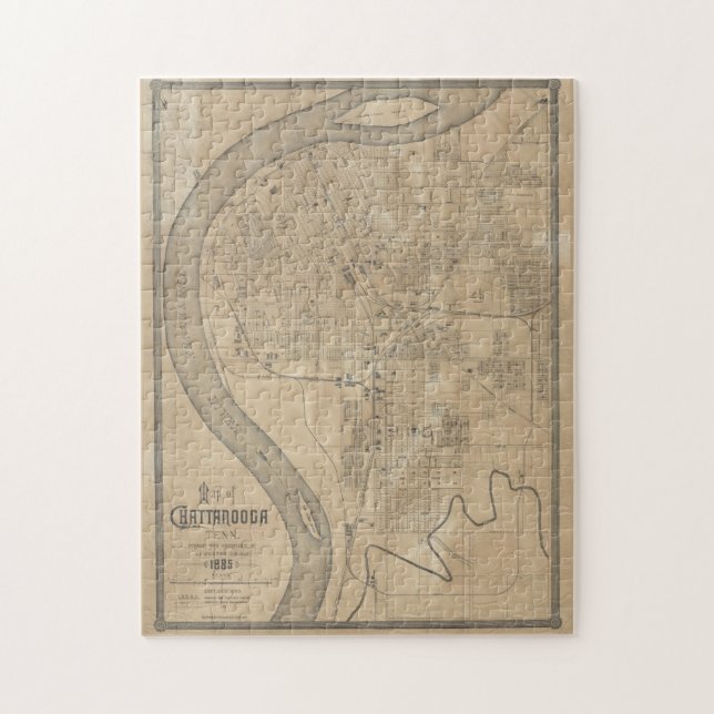 Vintage Map of Chattanooga TN (1885) Jigsaw Puzzle (Vertical)