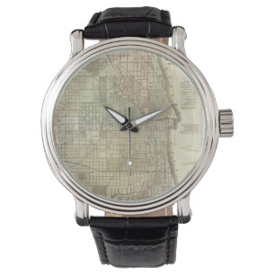 Vintage Map of Chicago (1857) Watch