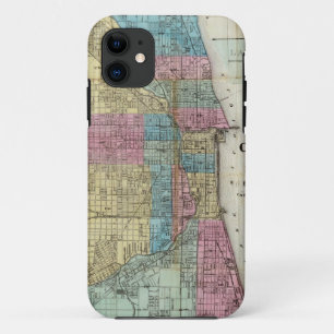 Vintage Map of Chicago (1869) iPhone 11 Case