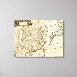 Vintage Map of China 1662 Canvas Print
