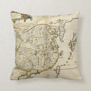 Vintage Map of China   1662 Cushion