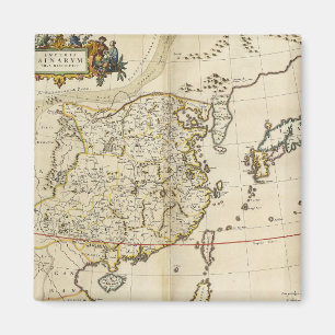 Vintage Map of China   1662 Magnet
