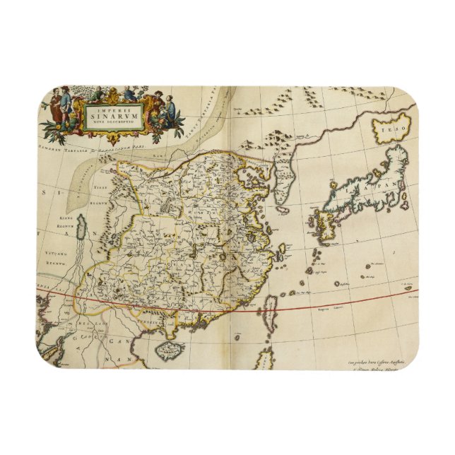 Vintage Map of China | 1662 Magnet (Horizontal)