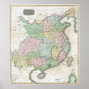Vintage Map of China (1815) Poster