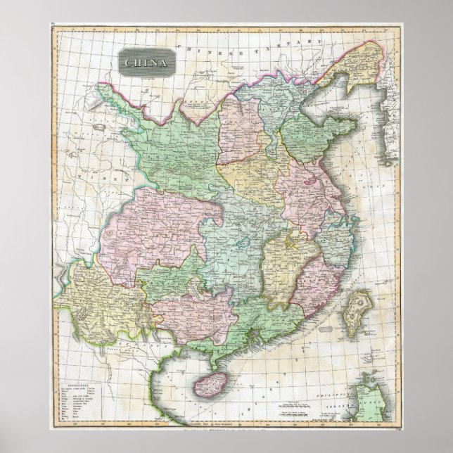 Vintage Map of China (1815) Poster (Front)