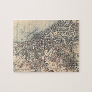 Vintage Map of Cleveland (1904) Jigsaw Puzzle