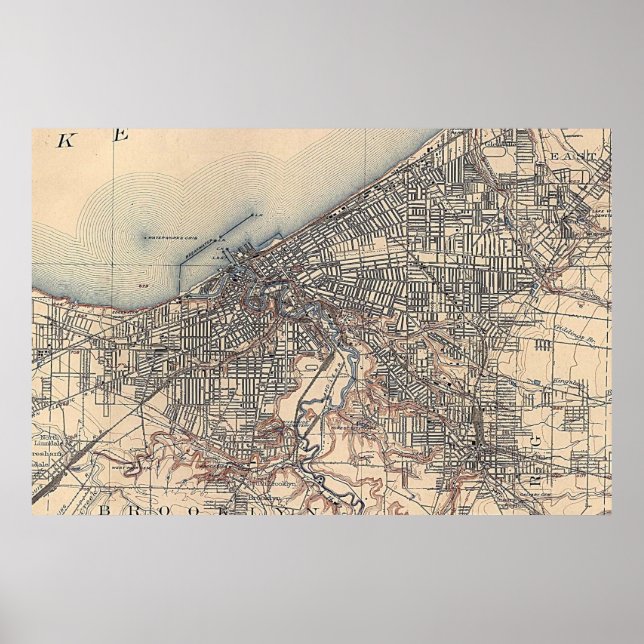 Vintage Map of Cleveland (1904) Poster (Front)